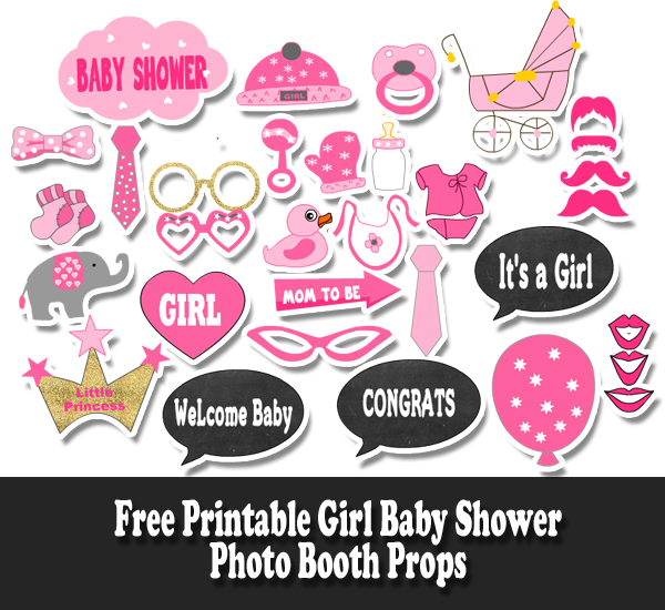Free Printable Girl Baby Shower Props