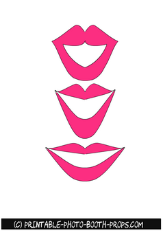 Free Printable Lips Props for Girl Baby Shower