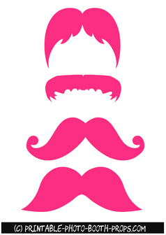 Free Printable Pink Moustaches Photo Booth Props