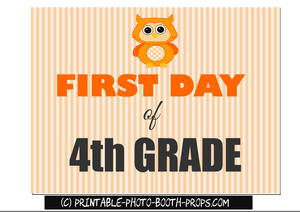 First day of fourth grade prop for photo booth