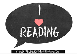 Free printable I heart reading prop for school
