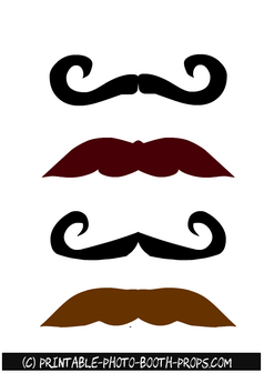 Free Printable Colorful Moustaches Photo Booth Props 