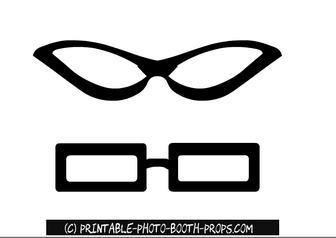 Oval and Rectangular Glasses Photo Booth Props