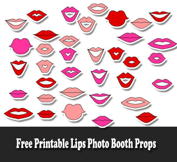 Free Printable Lips Photo Booth Props