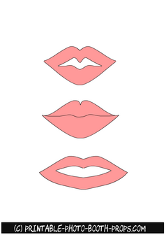 Lips Props Printables in Light Pink Color 