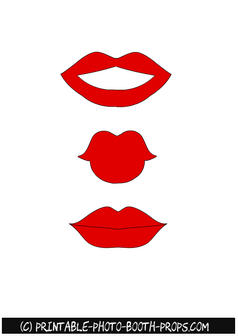 Red Lips Free Printable Props