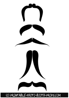Printable Moustaches for Photo Booth