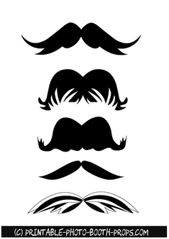 Free Printable Black Moustaches Photo Booth Props