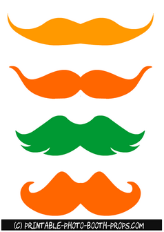 Free Printable Moustaches Props for Saint Patrick's Day 