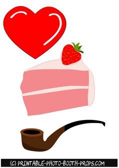 Heart, Cake and Pipe Props