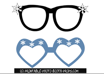 Free Printable Winter Glasses Props for Photo Booth