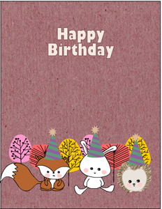 Cute Woodland Birthday Card Printable