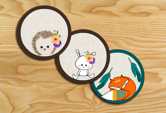 Free Printable Cute Woodland Creatures Cupcake Toppers