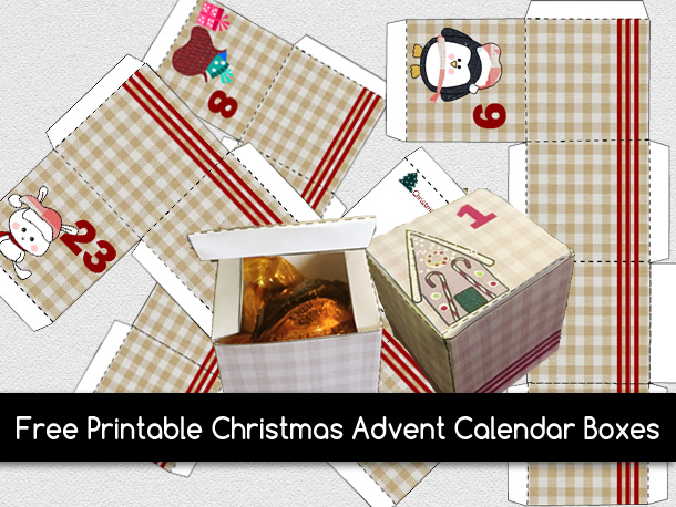 Free Printable Christmas Advent Calendar Boxes