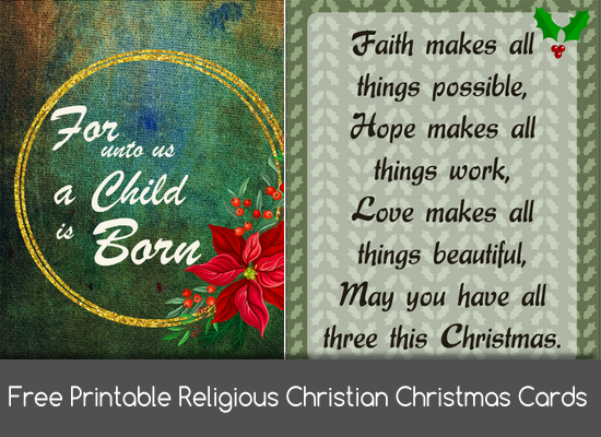 Free Printable Religious Christian Christmas Cards