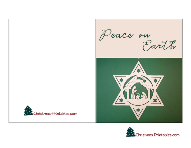 Peace on Earth, Christmas Card featuring Nativity Scene