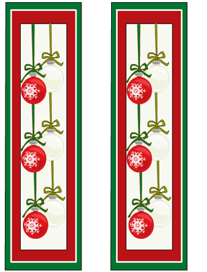 christmas bookmarks featuring cute ornaments design