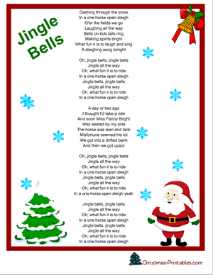free printable jingle bells carol lyrics