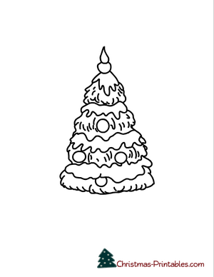 free printable christmas tree coloring page