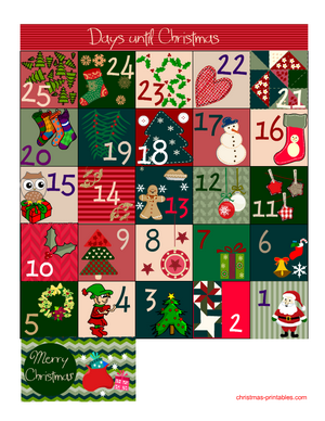 Free Printable Christmas Countdown Calendar