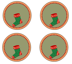 cute cupcake topper with Christmas stocking image