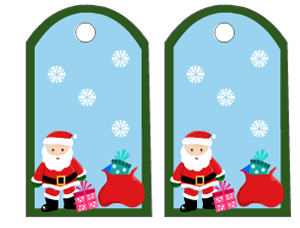 cute christmas gift tag featuring santa