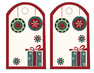 cute gift tags decorated with ornaments design