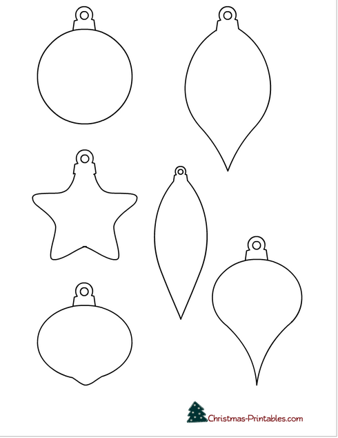 Free Printable Christmas Ornament Templates in different Shapes