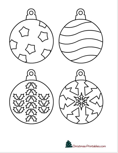 Christmas Ornament Coloring Page Printable