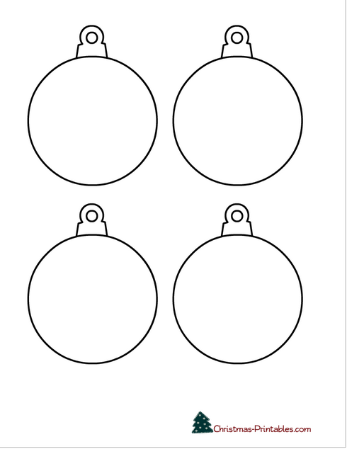 Free Printable Christmas Round Ornaments Blank Template