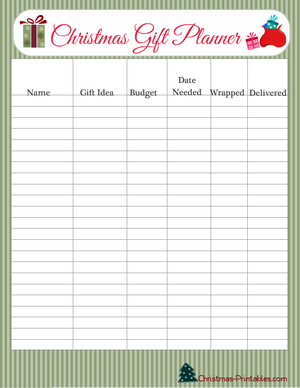 Printable Christmas Gift Planner Free
