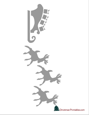 stencil of reindeer and sleigh