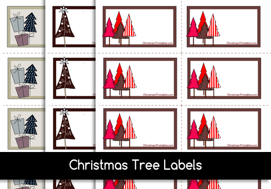 Free Printable Labels with Christmas Tree Images