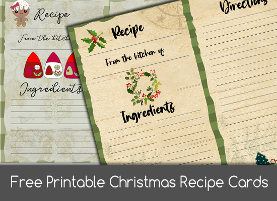 Free Printable Christmas Recipe Cards