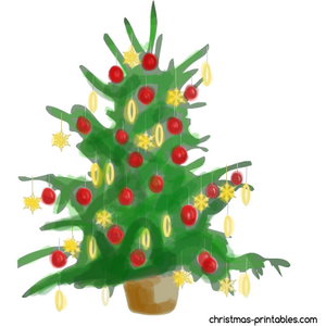 Free watecolor Christmas tree clipart