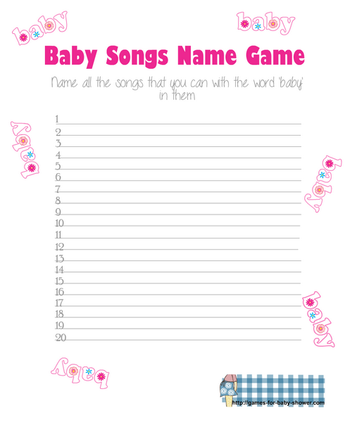 Free Printable How Many Baby Songs Can you Name? Game