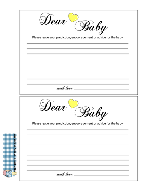 Advice for the baby cards printable free