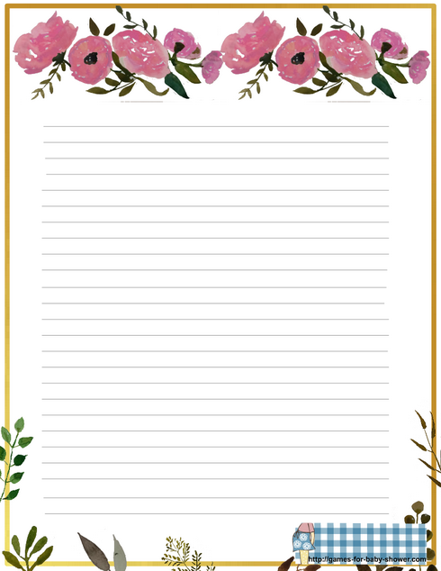 free printable baby shower stationery in pink color