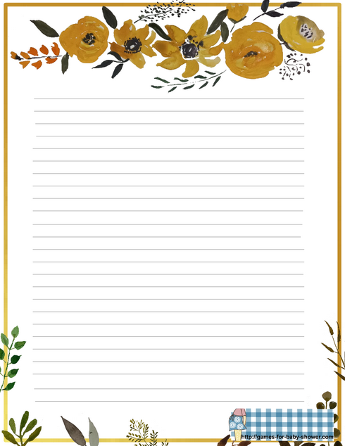baby shower stationery in yellow color