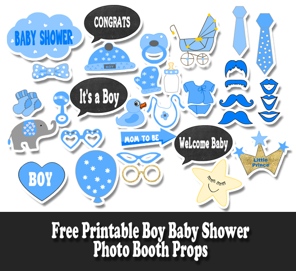 Boy Baby Shower Photo Booth Props