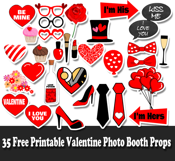 Free Printable Valentine's day Photo Booth props